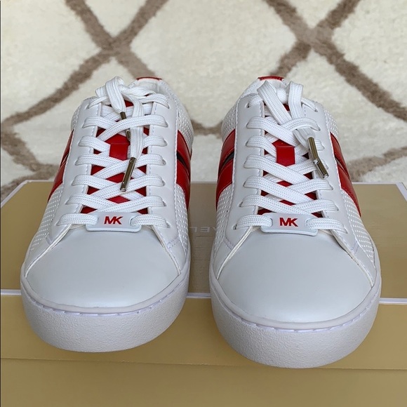 MICHAEL KORS CATELYN STRIPE LACE UP NAPPA PU OPT/B - Picture 10 of 16